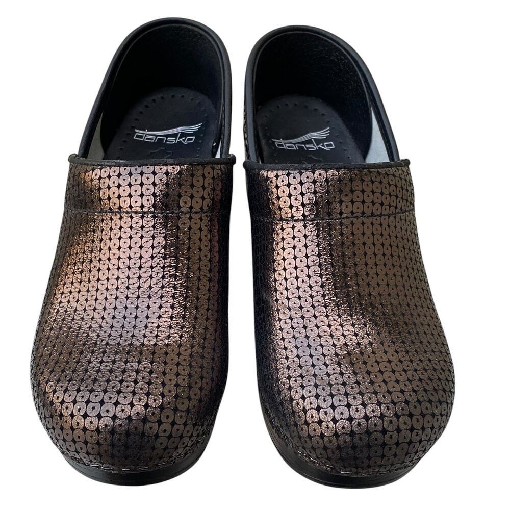 Dansko Professional Clogs EU 35 US 5 Metallic Bronze Sequined Nurse Comfort Shoe - Picture 5 of 15